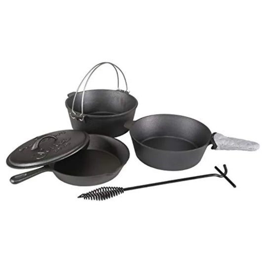 Stansport PreSeasoned Cast Iron Cook Set 6 Piece Kit