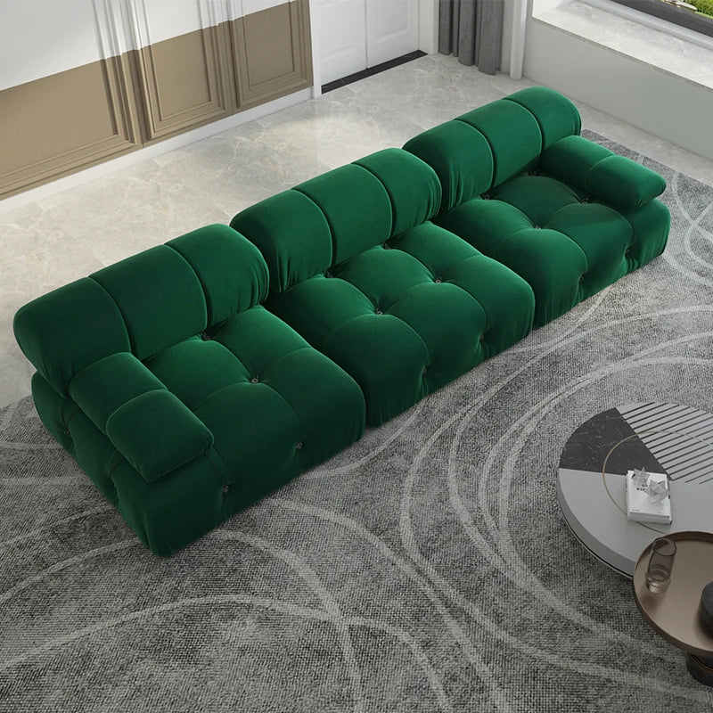 Sdorens Velvet Modular Sectional Sofa Set Convertible 3 Seater For Living Room Office