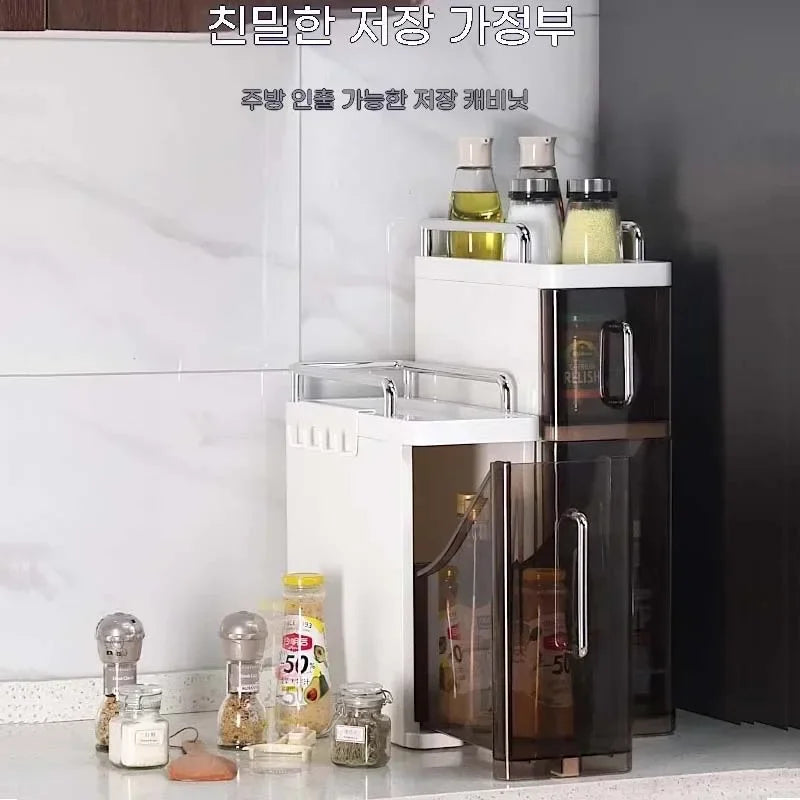 New Kitchen Spice Shelves Pull-Out Spice Racks Narrow Countertops Multi-Functional Household Oil Salt Sauce and Vinegar Storage