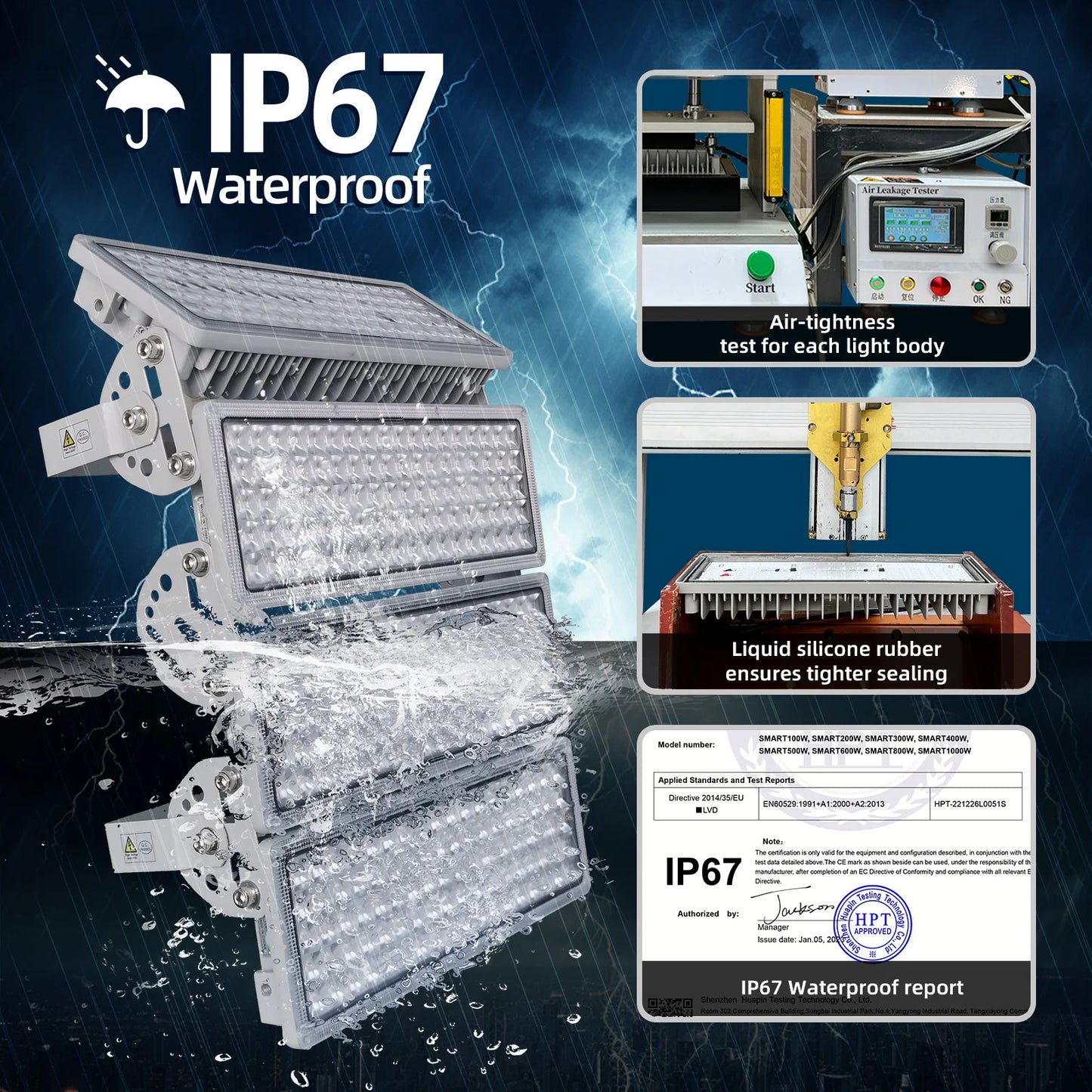 Hign-concerned Stadium LED Flood Light 400W Outdoor IP67 Waterproof