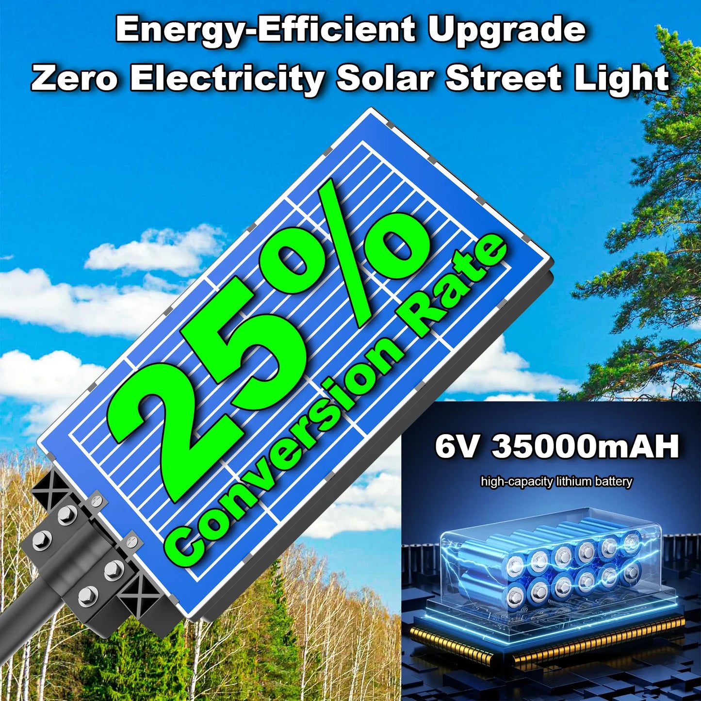 6Pack Super Bright Outdoor Solar Lights, Outdoor Street Lights, Daylight Lighting Multiple Modes, Garden Lighting With Intellig