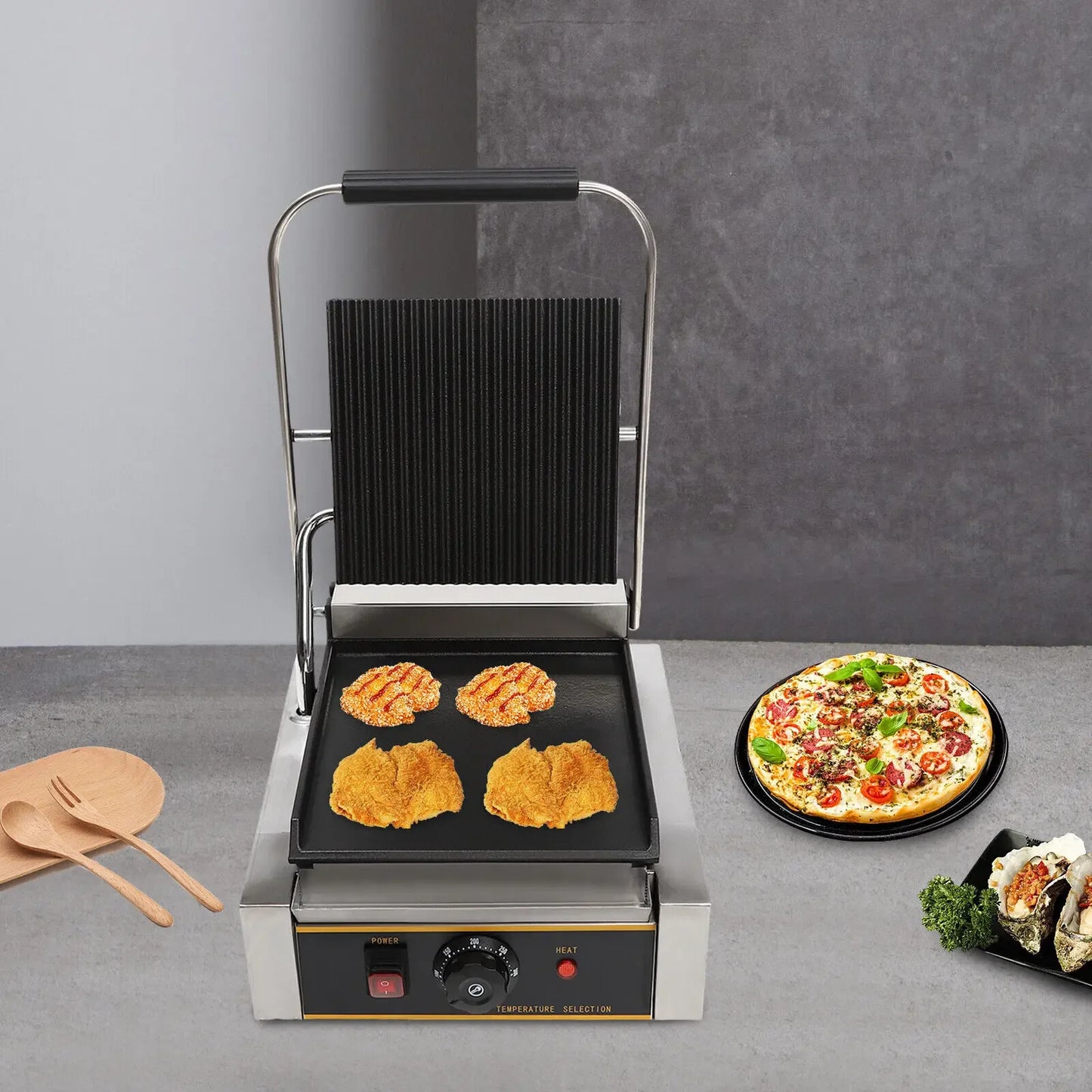 1800W Electric Stainless Steel Sandwich Maker Panini Machine