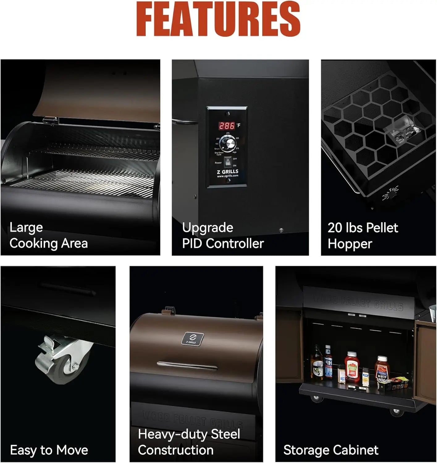 Wood Pellet Grill Smoker With PID Control Rain Cover