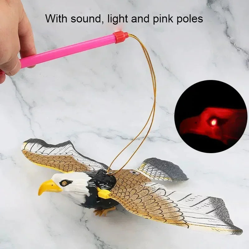 Simulation Bird Interactive Cat Toy Flying Eagle Teaser Wand With Rope Stick Play