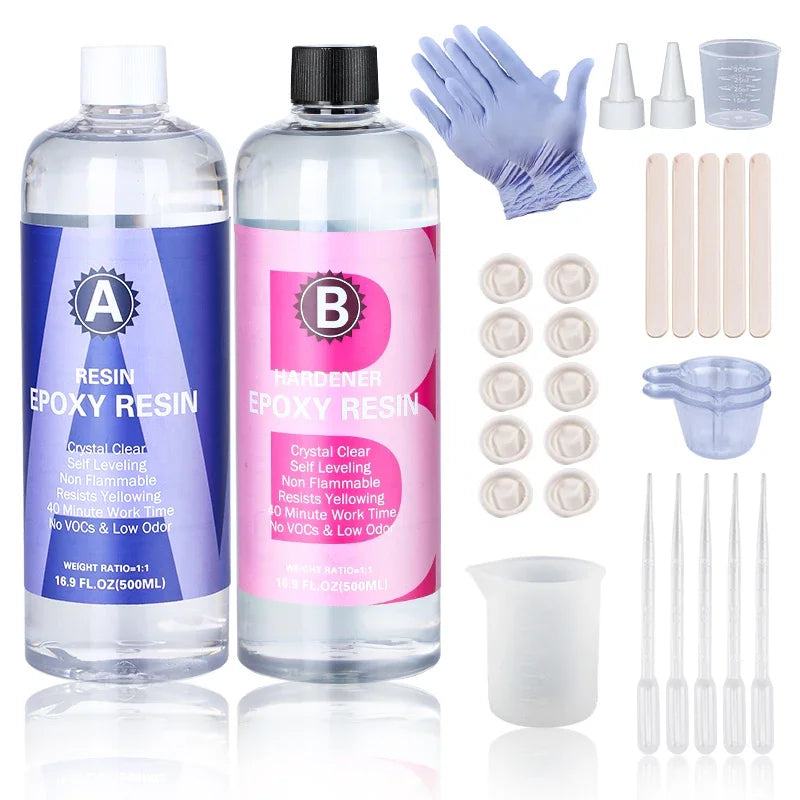 Crystal Clear Epoxy Resin Kit High Gloss For Coating And Casting Jewelry Making Projects