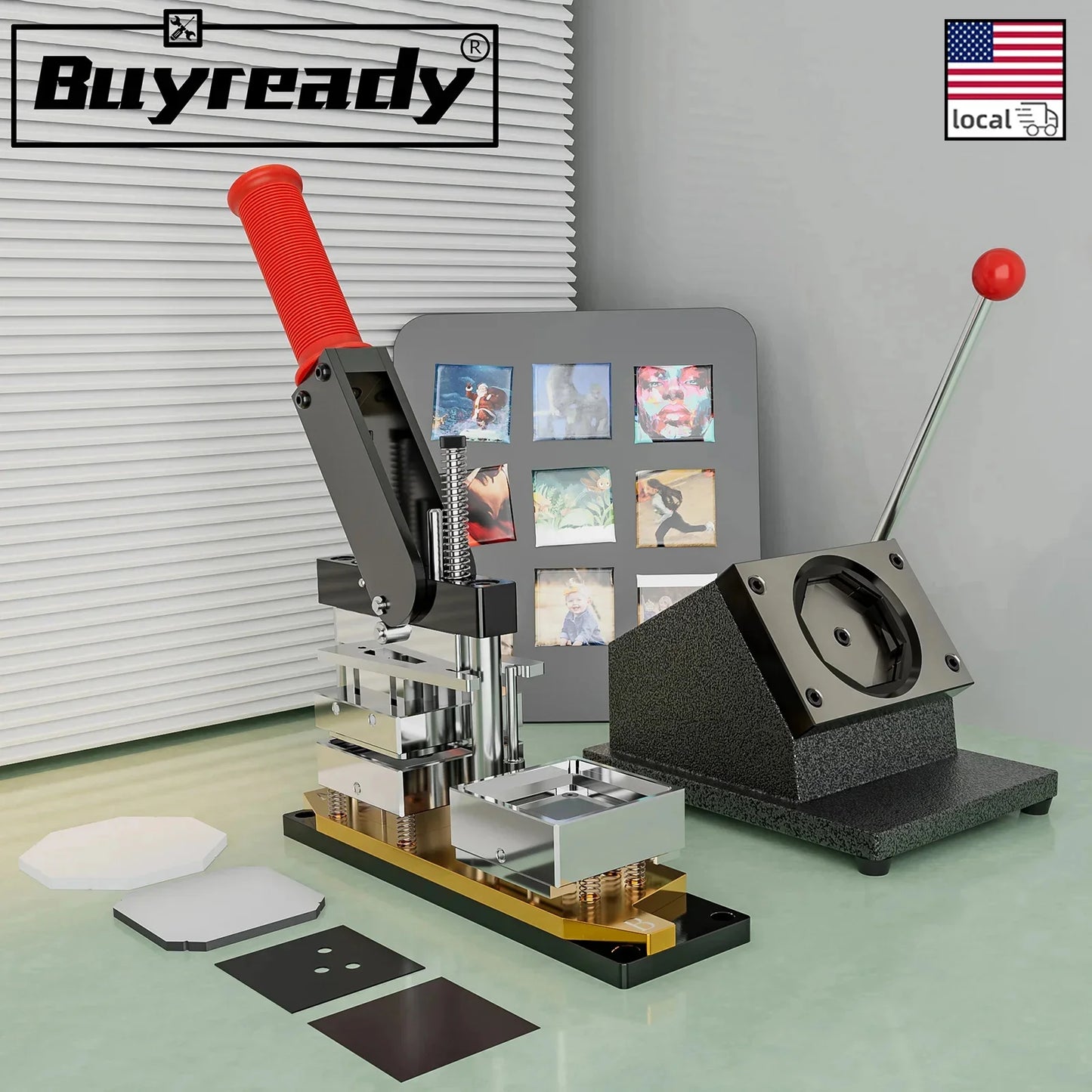 High-concerned Fridge Magnet Button Making Machine With Cutter And 100 Piece Materials Set