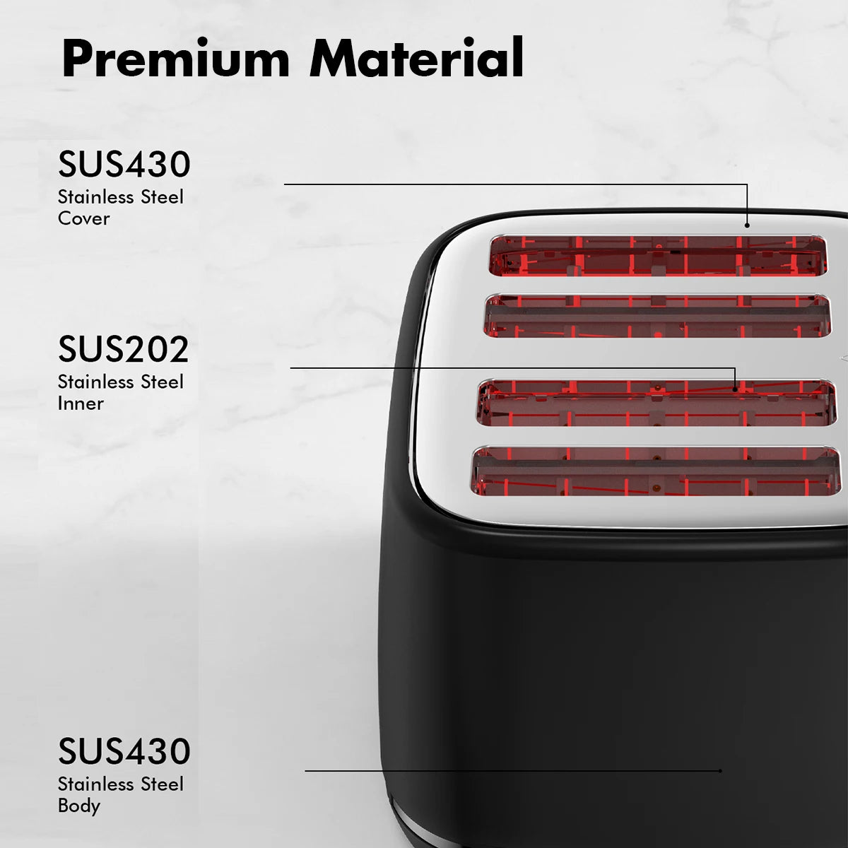 SIFENEBread Stainless Steel Toaster With 6 Settings