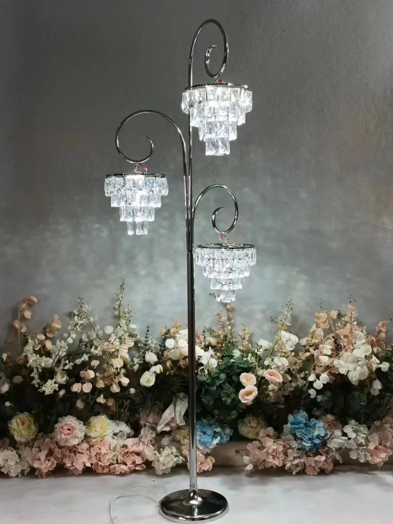 Crystal Floor Lamp Luxury Gold Led Wedding Decor Home
