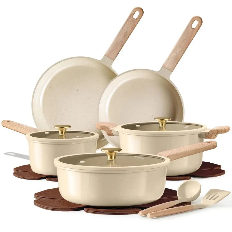 XMSJ Ceramic Nonstick Cookware Set PFAS and PFOA Free