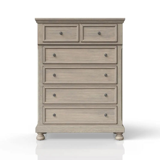 5 Drawer Chest Living Room Storage Cabinet Solid Wood MDF