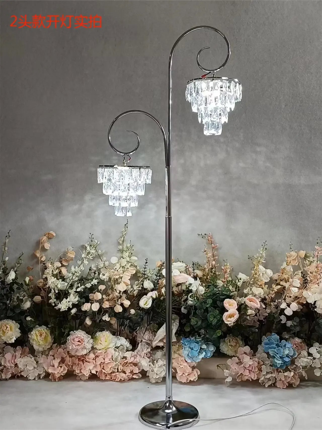 Crystal Floor Lamp Luxury Gold Led Wedding Decor Home