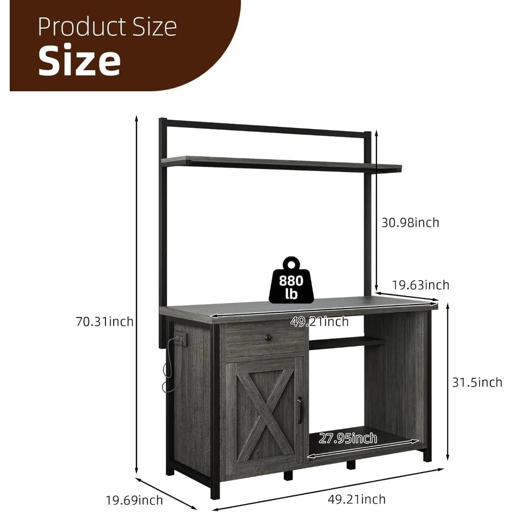 4ever2buy 55-75 Gallon Fish Tank Stand With LED Cabinet