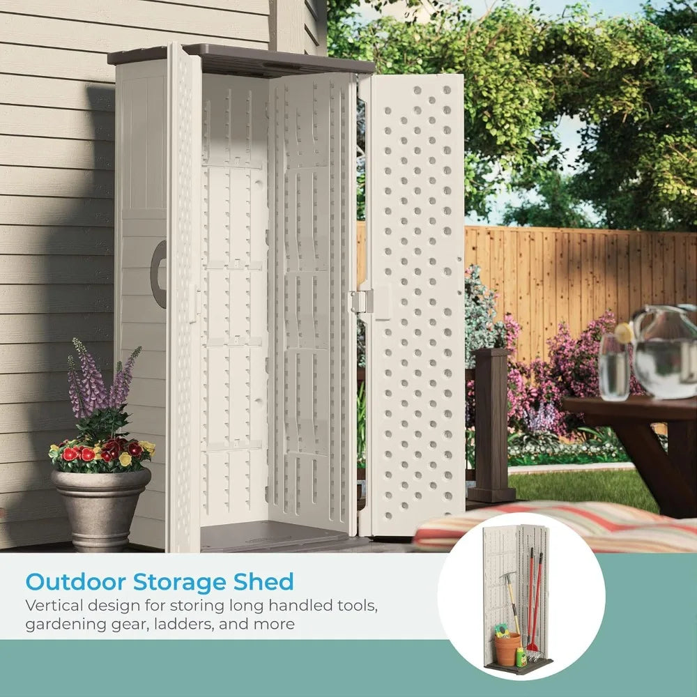 XMSJ Vertical Outdoor Storage Shed With Lockable Doors