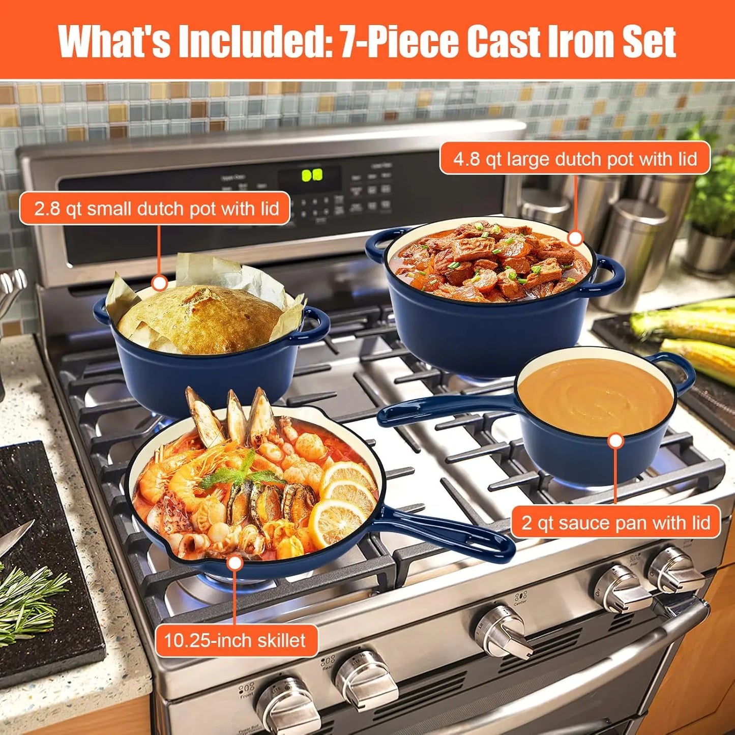 Todays Home Goods Nonstick Enameled Cast Iron Set With Lid