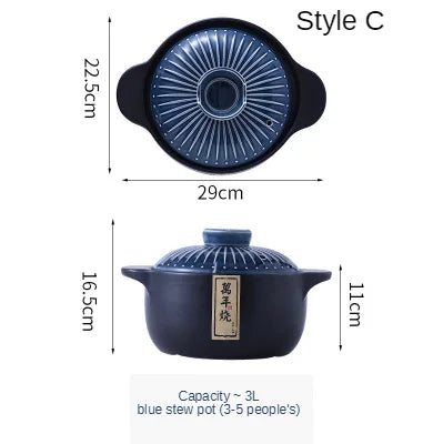 XINCHEN Ceramic Casserole Pot Round Japanese Style Cookware