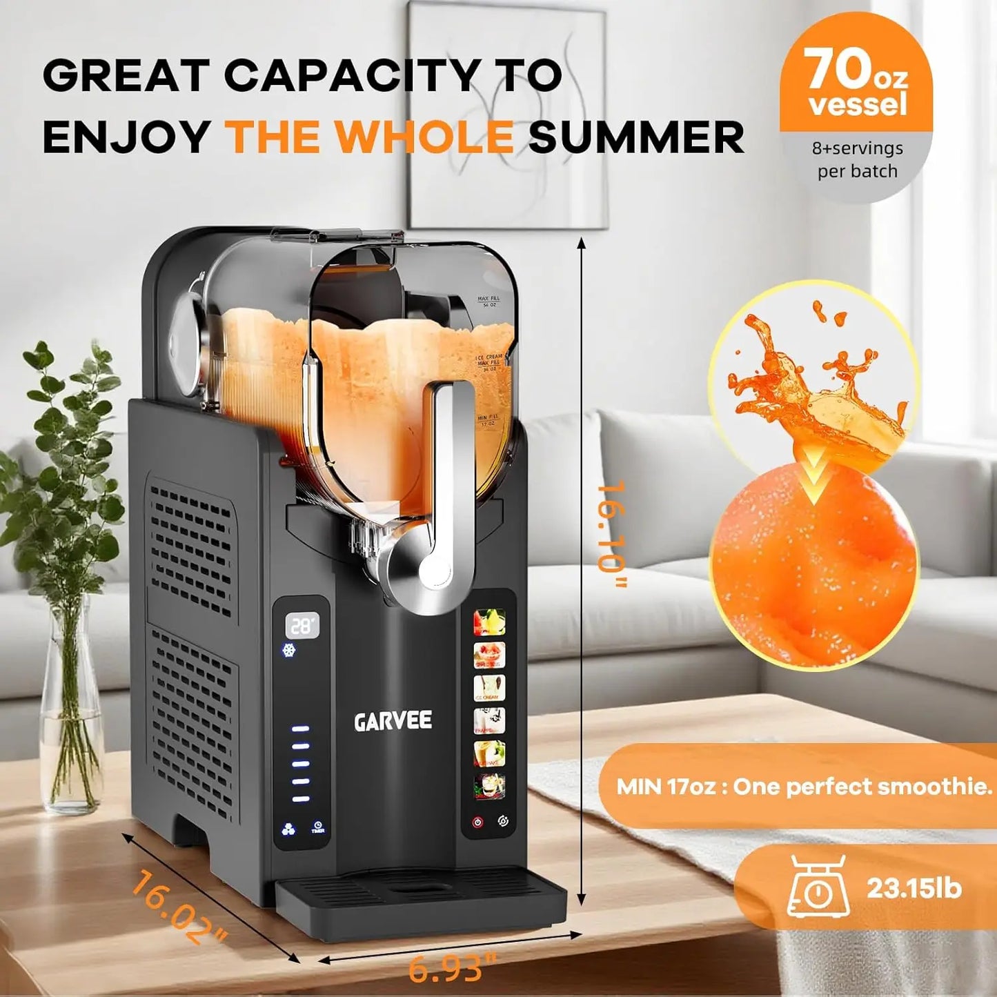 Acekool Slushie Machine for Home With LED Display and Programs