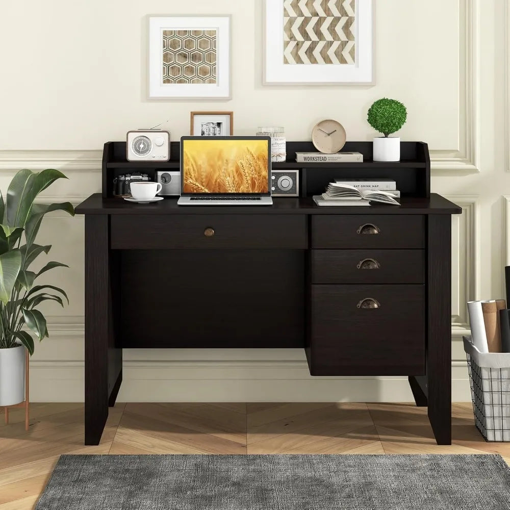 ZHUXIANG Premium Contemporary Solid Wood Computer Desk With Expansive StorageSolution