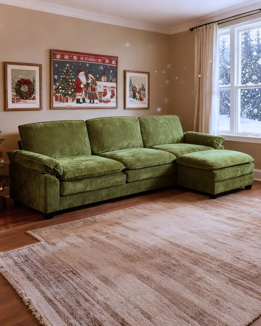 Modular Sectional Sofa With Ottoman Chenille Sleeper Upholstered Furniture