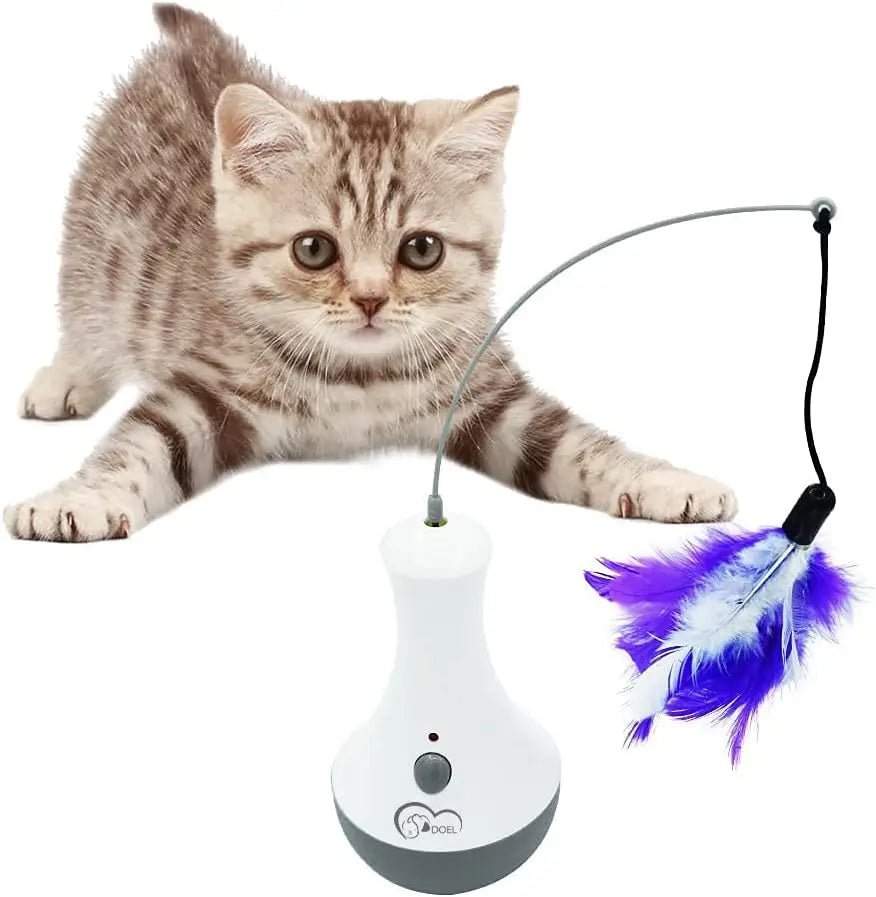 Guangdong Brand Cat Interactive Feather Toy Teaser With 360 Degree Rotation Indoor Play