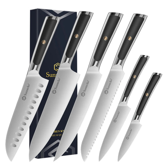 Sunnecko 6 Piece Kitchen Knife Set Stainless Steel