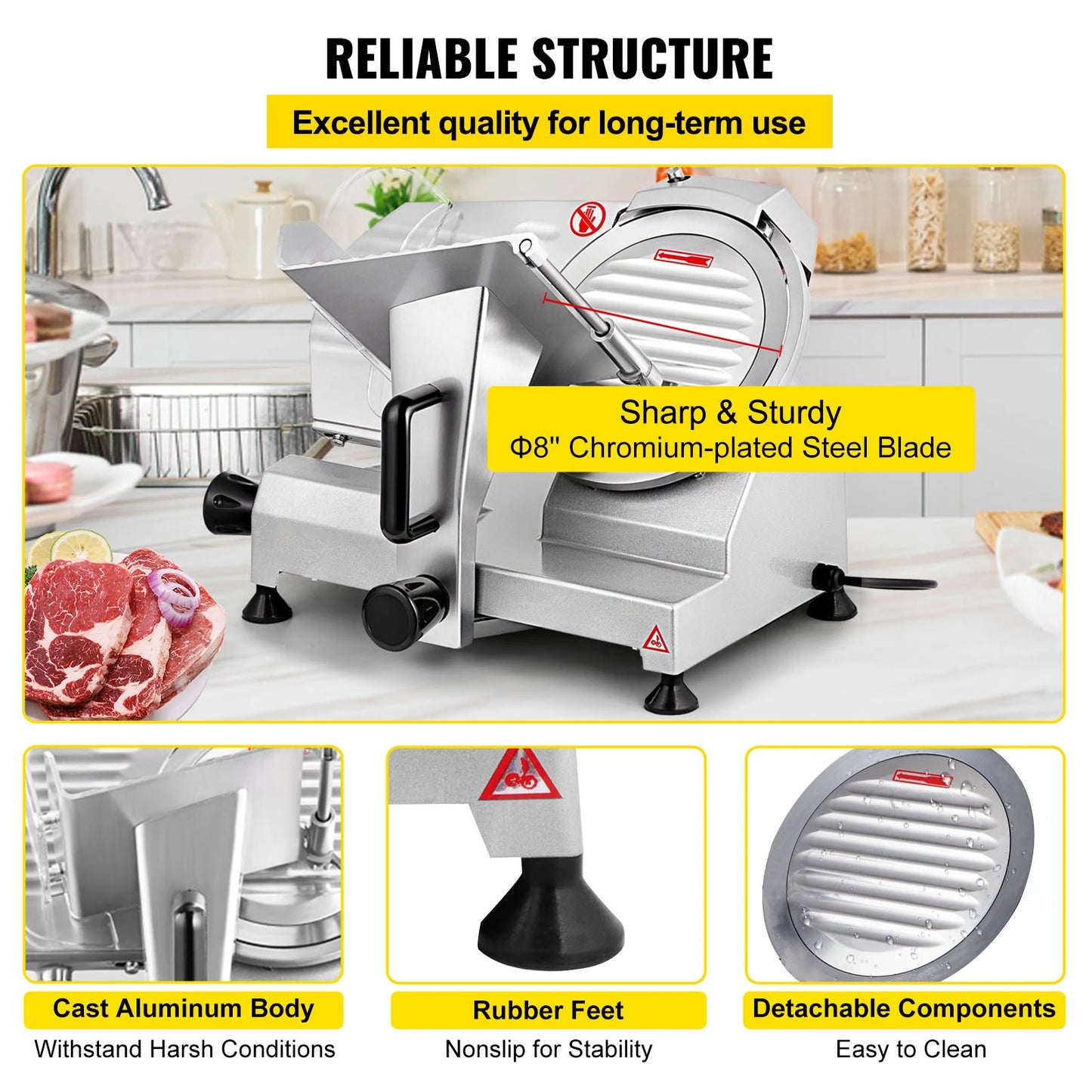 SucceBuy Electric Meat Slicer For Deli Meats And Cheese