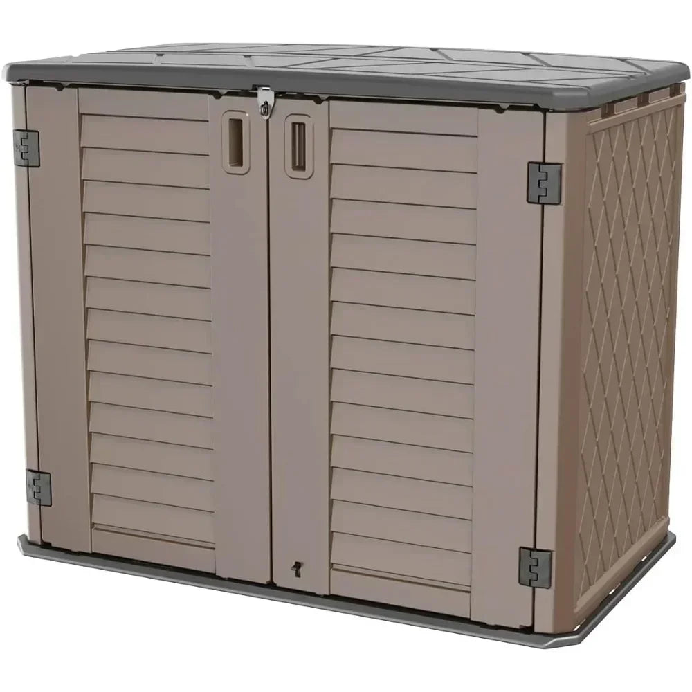 XMSJ Resin Outdoor Storage Cabinet Waterproof For Garden Backyard Home Pool Weather Resistant