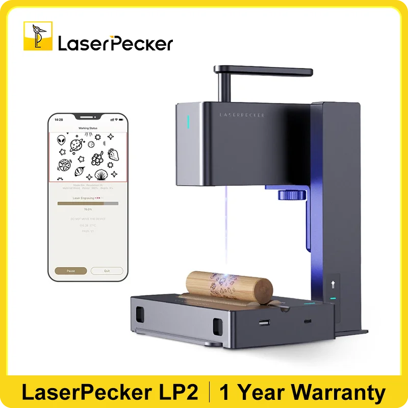 LaserPecker 2 Laser Engraver Portable Wood Engraving Machine DIY Logo Printer Wood Graver Art Making Laser Engraving Machine
