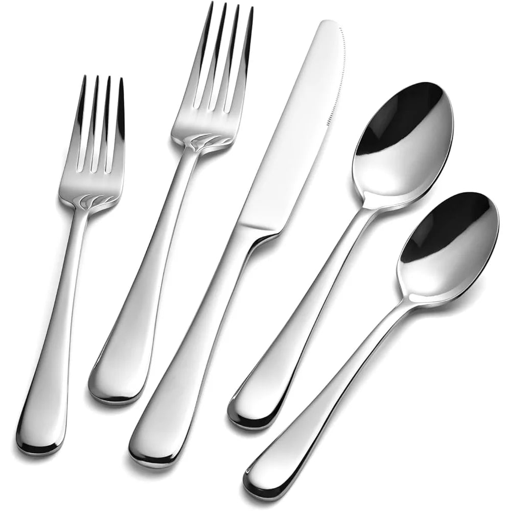 XMSJ Stainless Steel Flatware Set Mirror Polished Dishwasher Safe