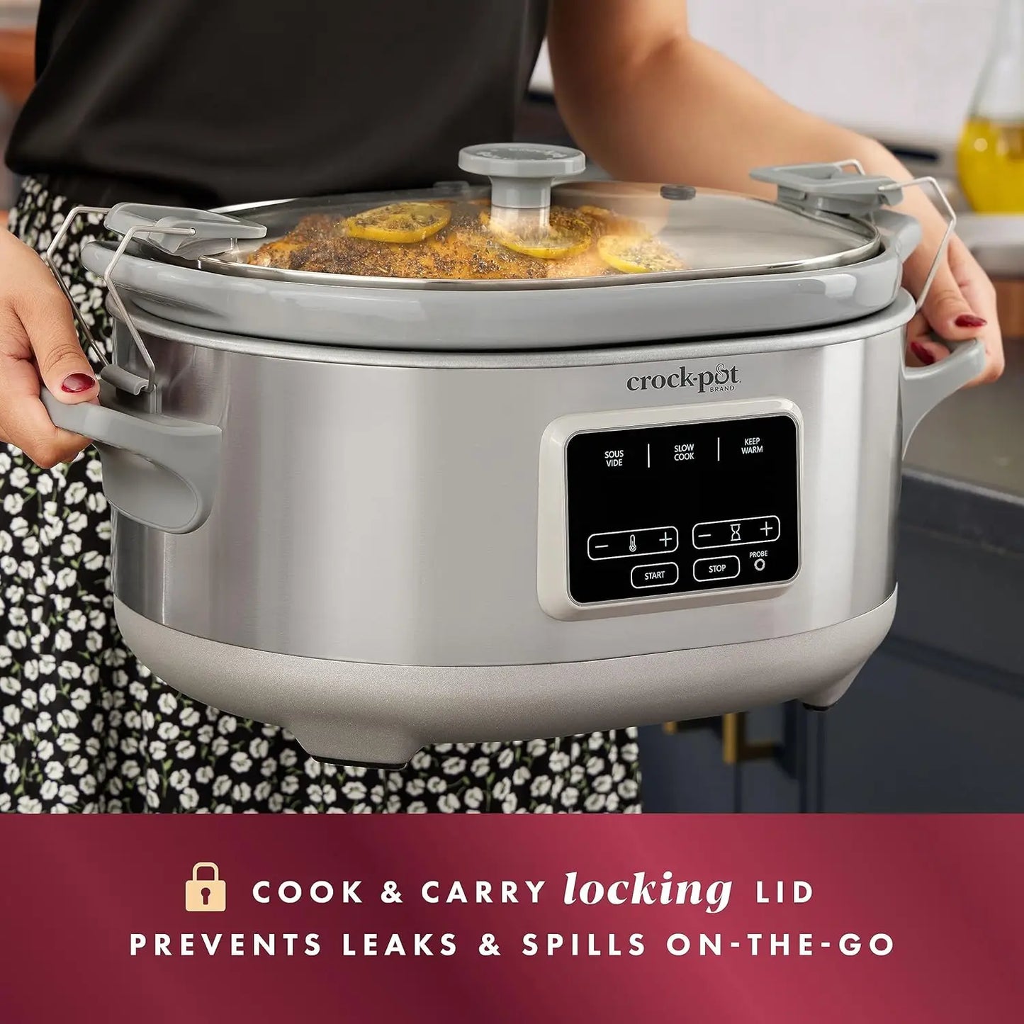 Iosn Programmable MultiFunctional Slow Cooker With Sous Vide ProfessionalGrade Timer