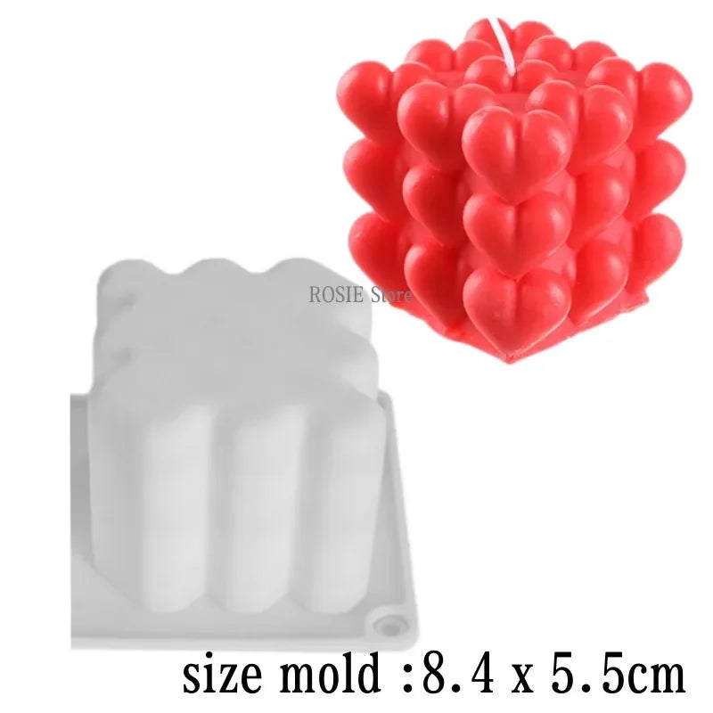 Hign-concerned Heart Silicone Mold For Candles Soap Plaster IceCubes Crafts