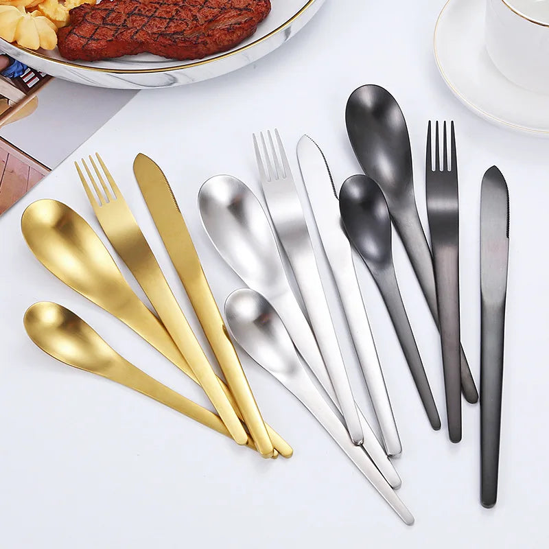 YIJIANDNEWD Stainless Steel Cutlery Set Spoons Forks Knives