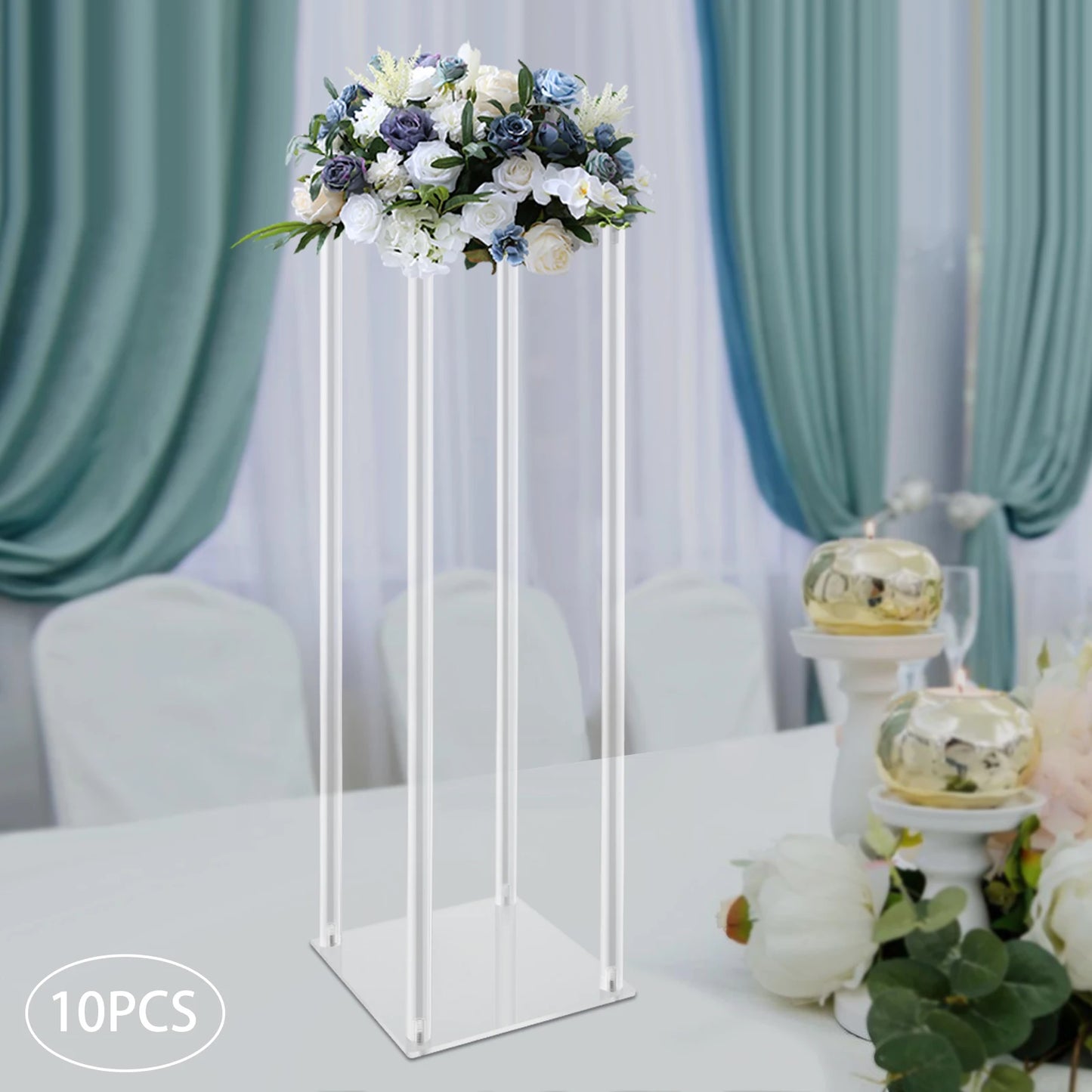 Each Product TenPiece Acrylic Vase Wedding Centerpieces Freestanding Geometric Stands