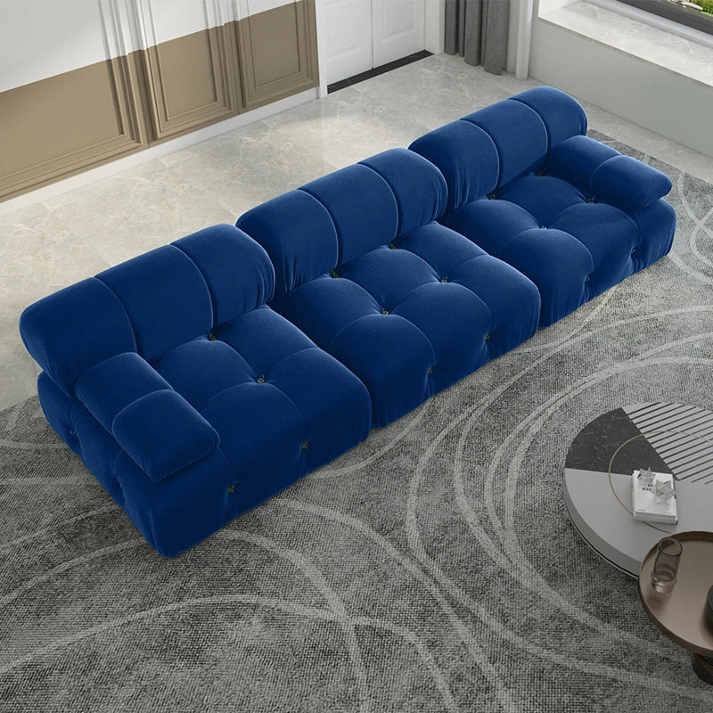 Sdorens Velvet Modular Sectional Sofa Set Convertible 3 Seater For Living Room Office