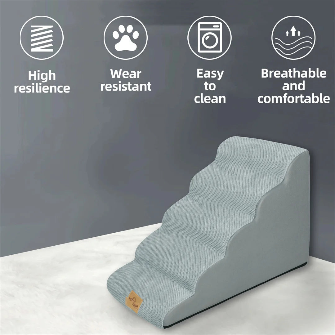 Dog Door Pet Stairs For High Beds And Sofas With High Density Foam And Washable Cover