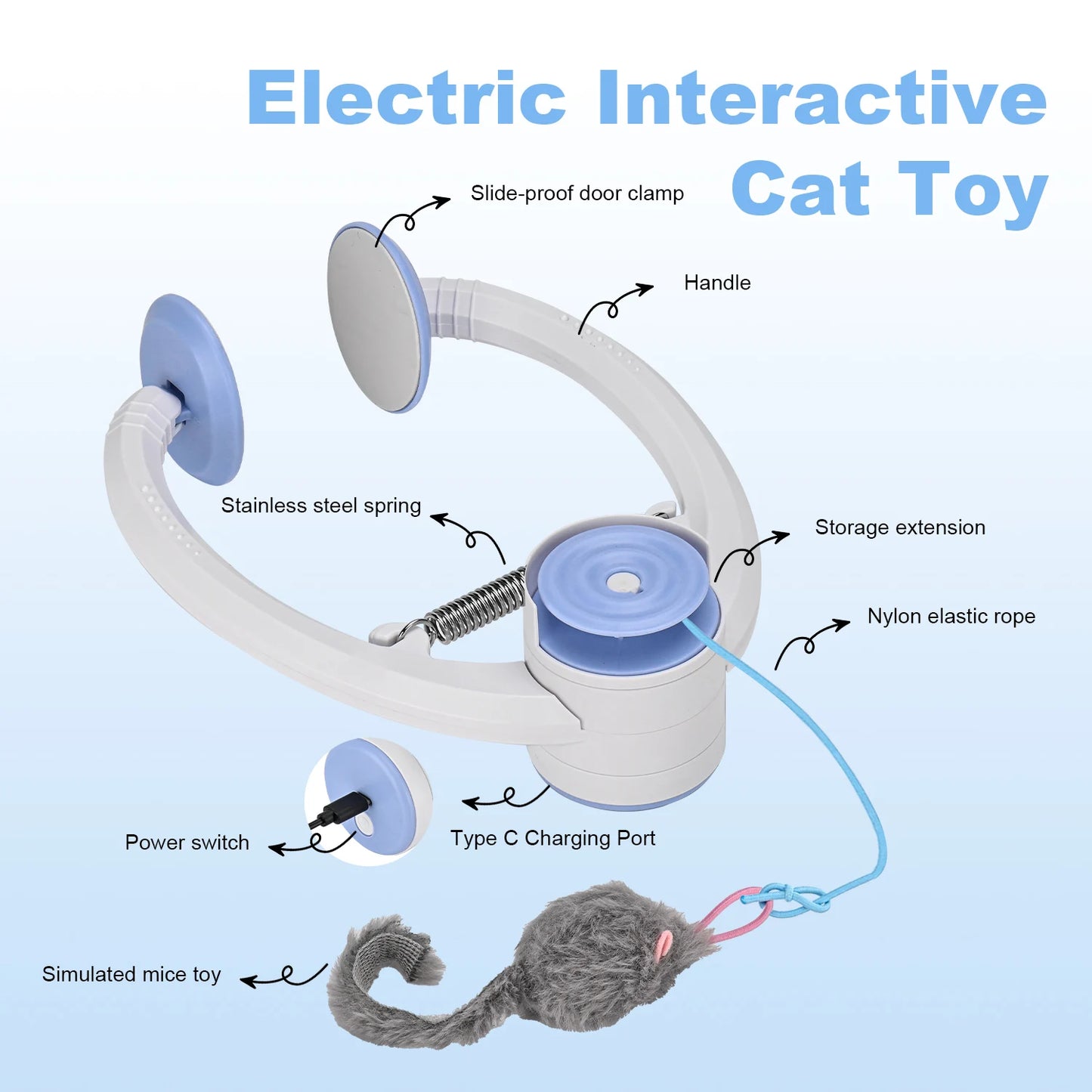 Cityflee Electric Doorway Suspended Cat Toy USB Rechargeable Interactive Automation