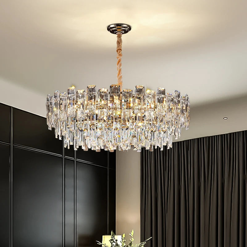 Yingxuan Loft Pendant Light Crystal Chandelier LED Ceiling Lamp For Dining Room Modern Living