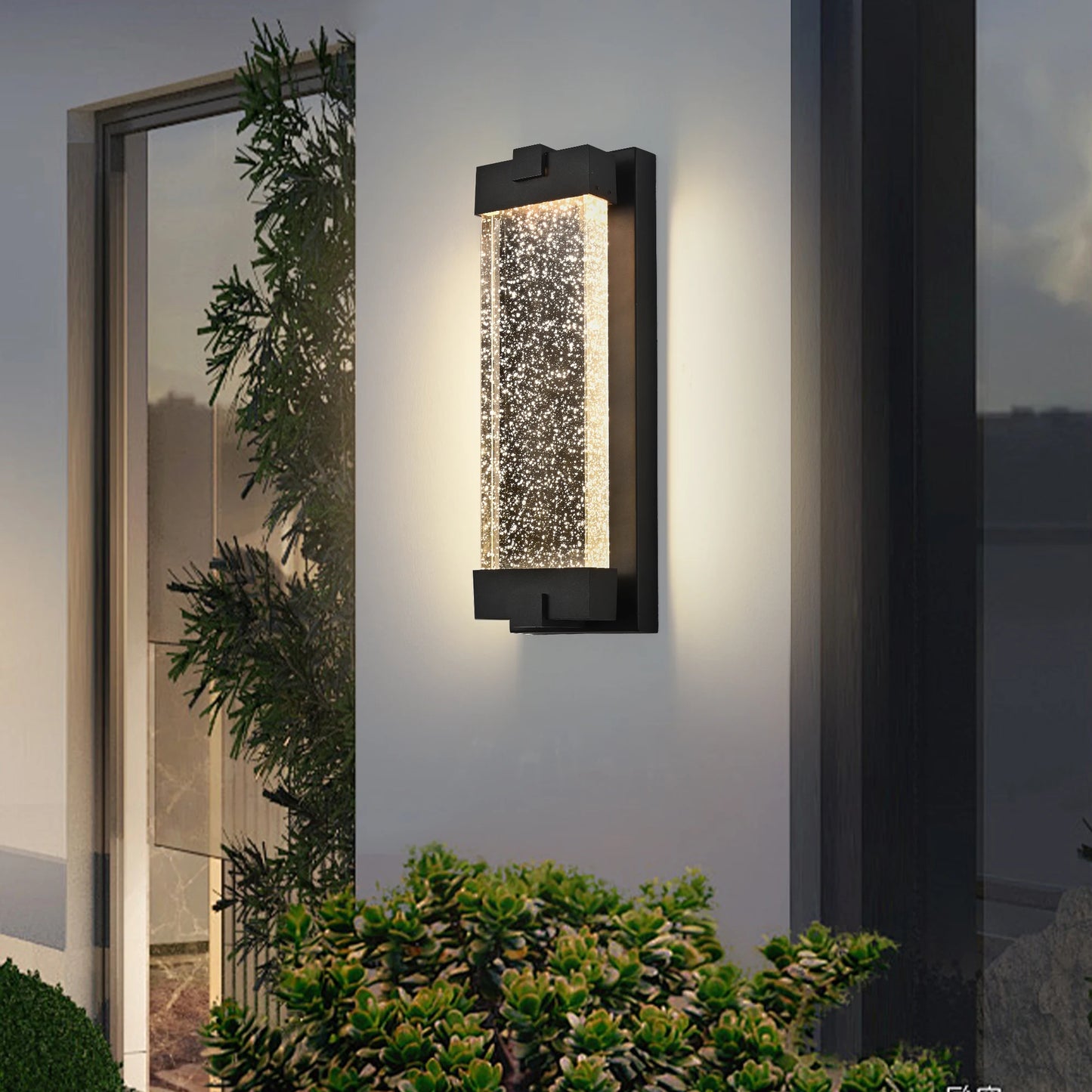 FAISHILAN Aluminium LED Outdoor Wall Light With Bubble Crystal Glass