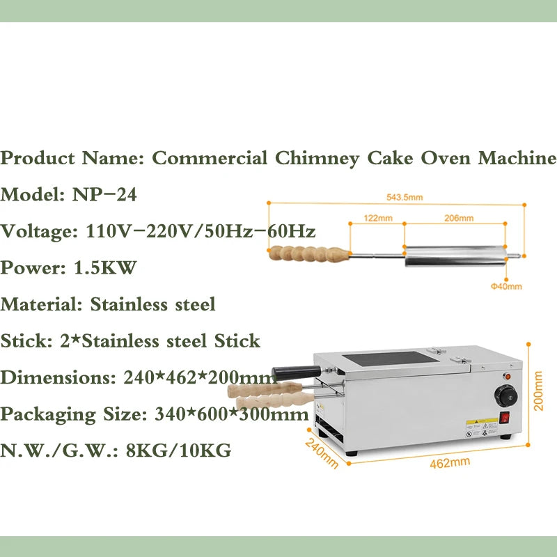 Quick Shipment 220V Commercial Kurtos Kalacs Oven Machine Snack Maker Chimney Cake Machine