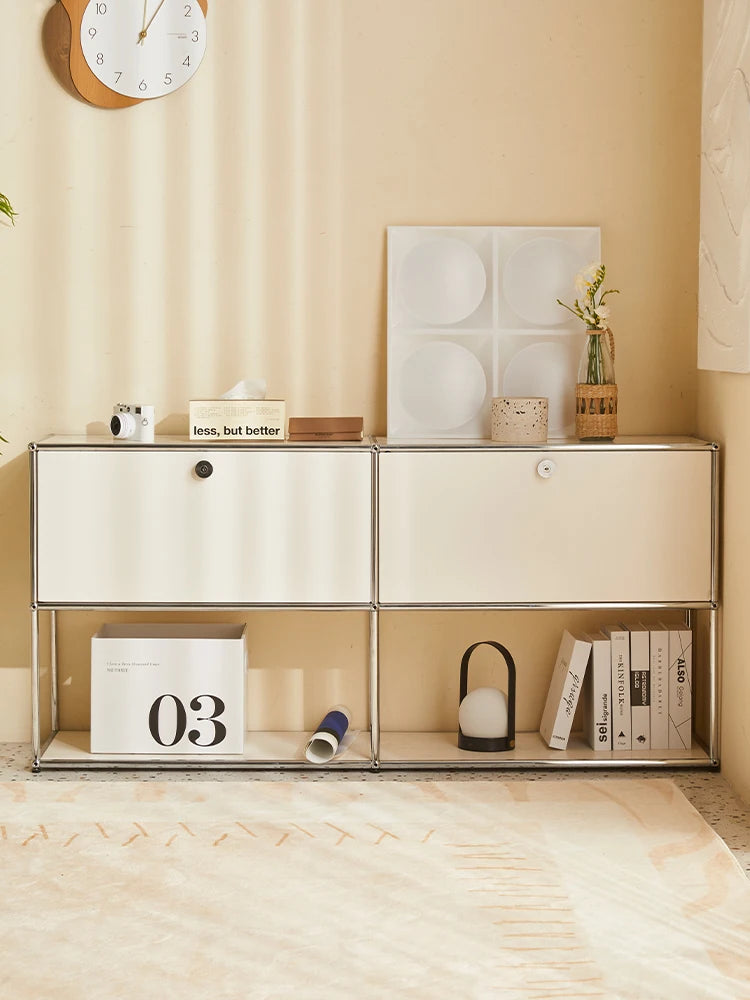 Bigcityfur Premium IndustrialGrade Stainless Steel TV Stand Storage Cabinet LivingRoom