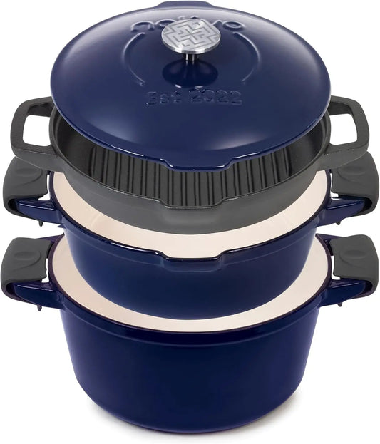 Todays Home Goods 5Pc Stackable Cast Iron Cookware Set Enamel