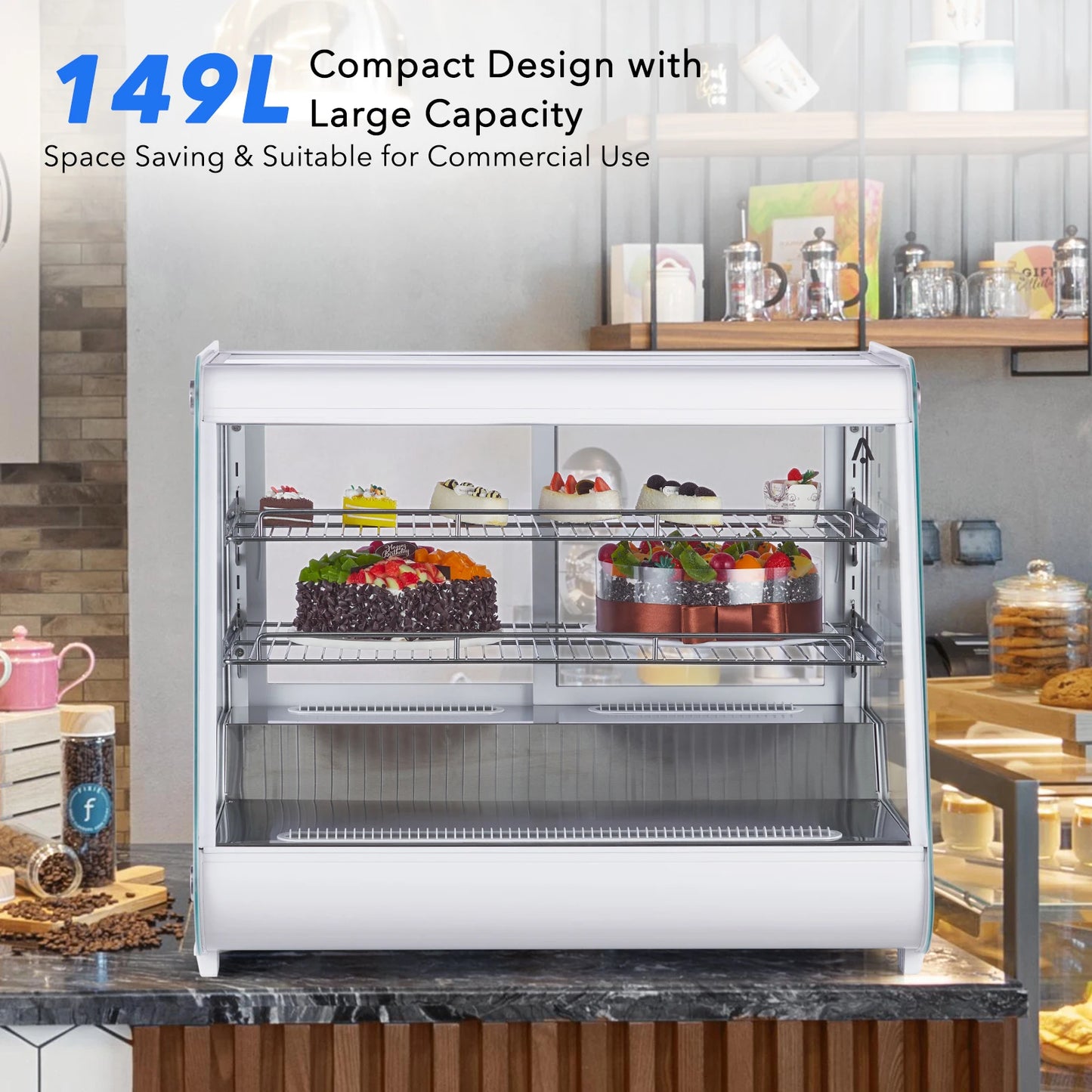 Acekool Commercial Pastry Display Refrigerator With Tempered Glass Door