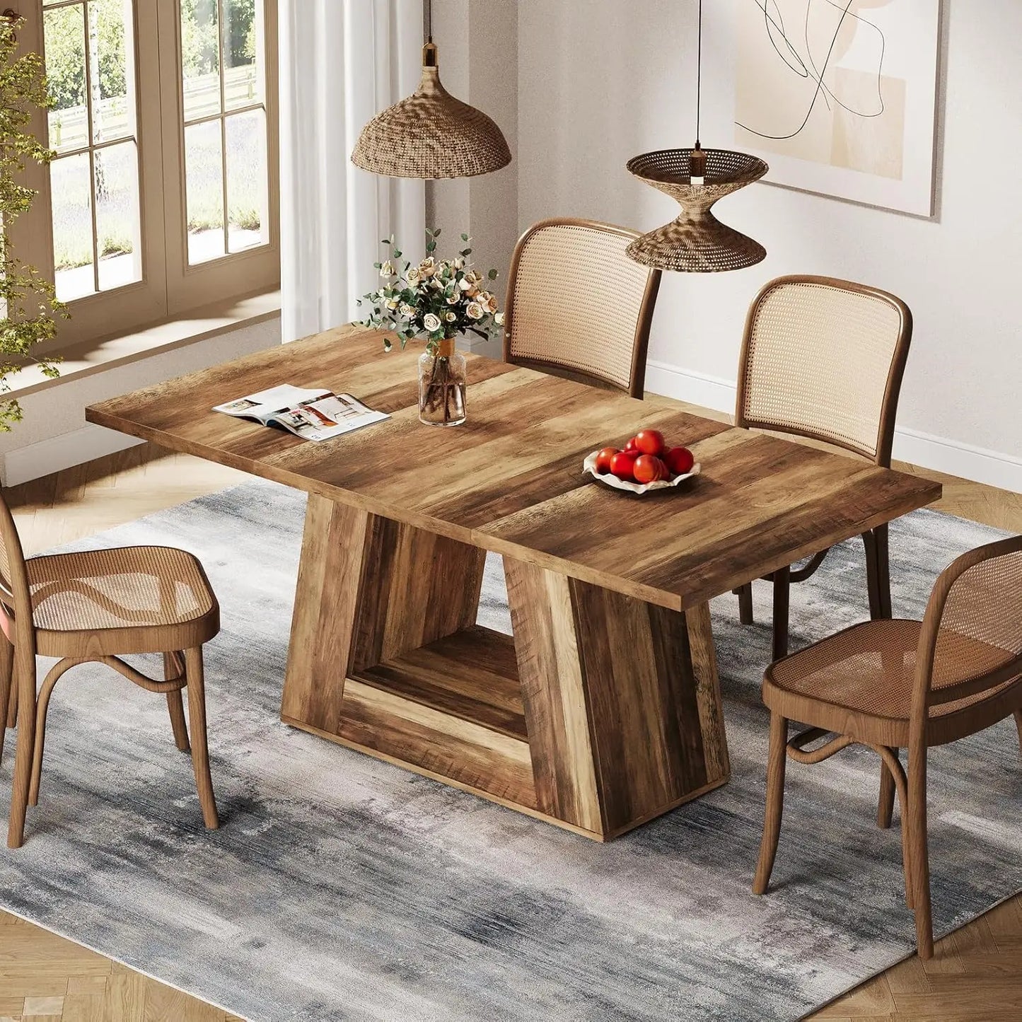 LITTLE TREE Modern Dining Table With PremiumSolidBase EngineeredConstruction In Kitchens