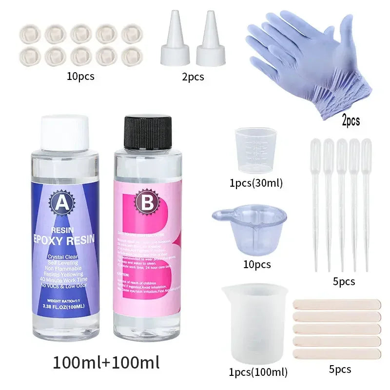 Crystal Clear Epoxy Resin Kit High Gloss For Coating And Casting Jewelry Making Projects