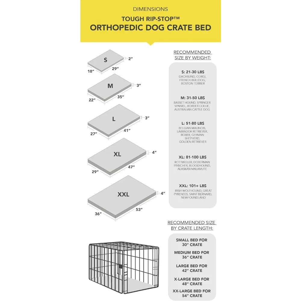 RBXCBreed Tough Rip Stop Orthopedic Dog Bed With Removable Cover