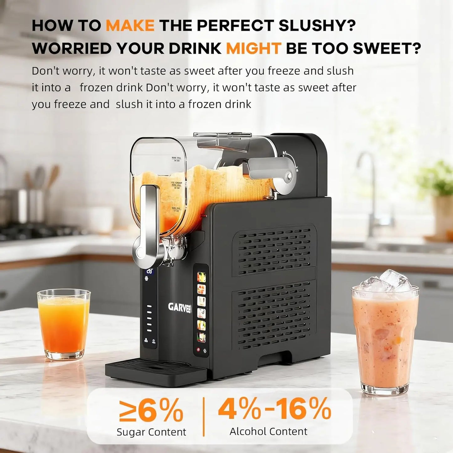 Acekool Slushie Machine for Home With LED Display and Programs