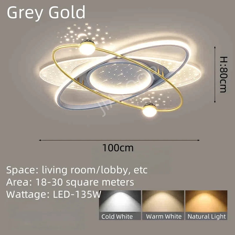 YZFCR Modern LED Chandelier Light Starry Sky Indoor Pendant