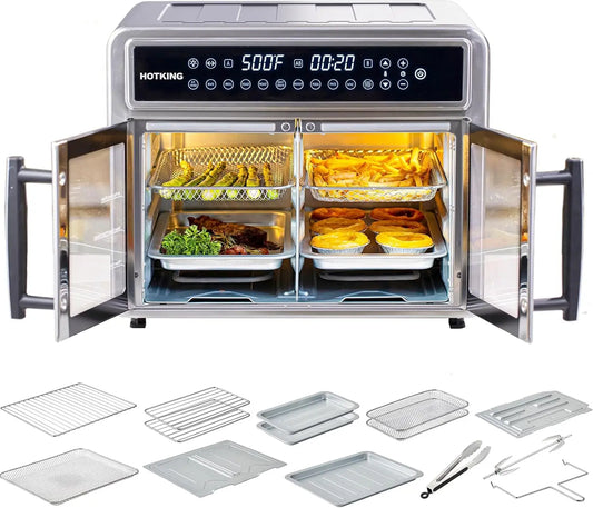 XMSJ Dual Zone Air Fryer Toaster Oven Convection Rotisserie