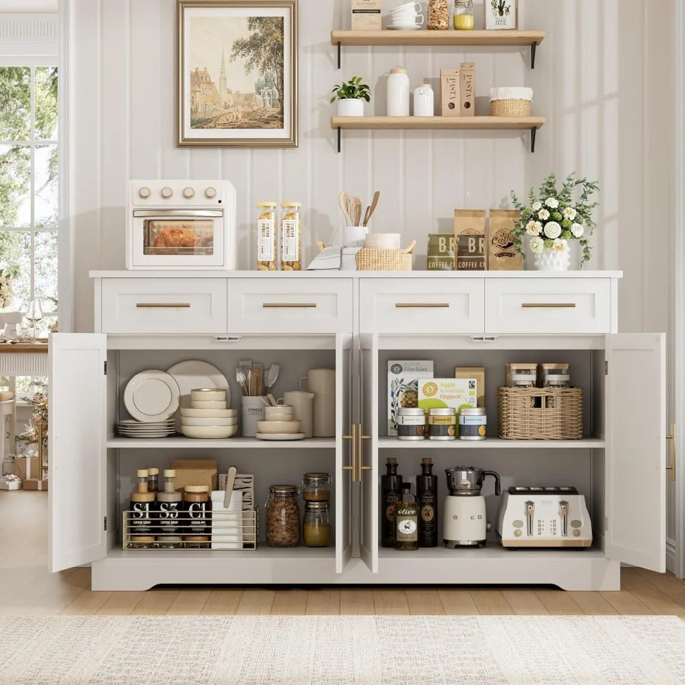 Tongyue Modern Dining Buffet Sideboard with Four Drawers and Storage