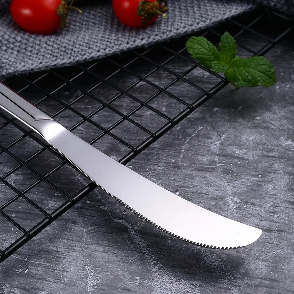 Lemeya 304 Stainless Steel Flatware Set Dinner Knife Fork Spoon