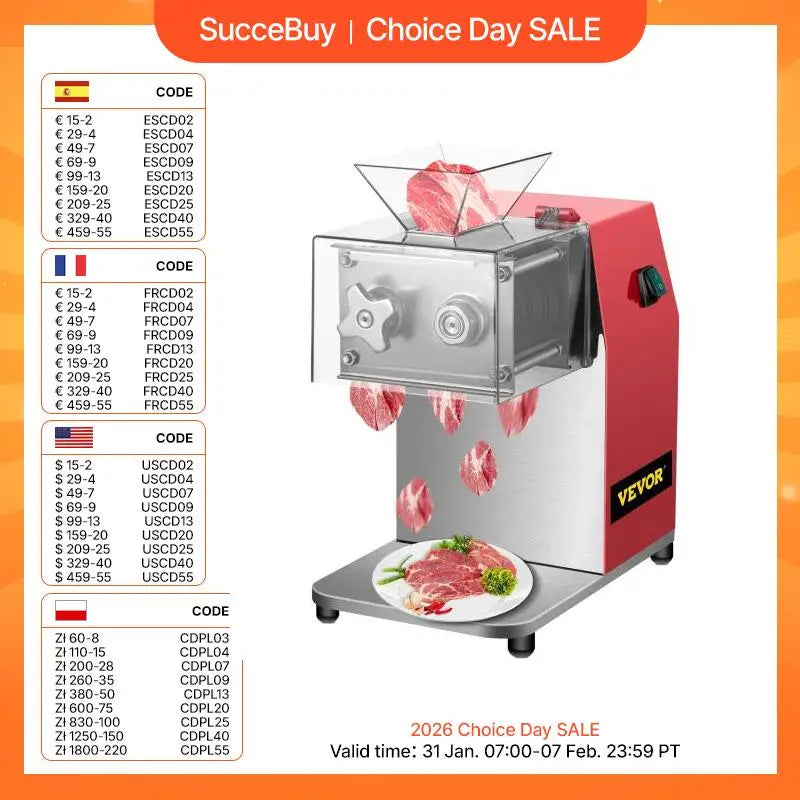 VEVOR Commercial Electric Meat Slicer Grinder and Vegetable Cutter